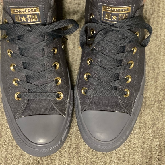 Converse All Star Low Top Gray with Gold Accents 8 - Picture 3 of 13